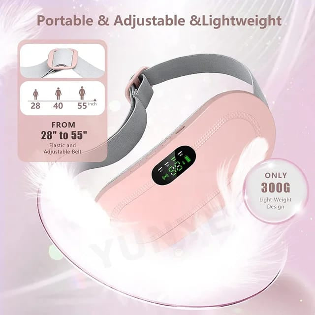 Period Cramp Relief Belt – Electric Menstrual Heating Pad | 3 Heat Levels & 4 Massage Modes