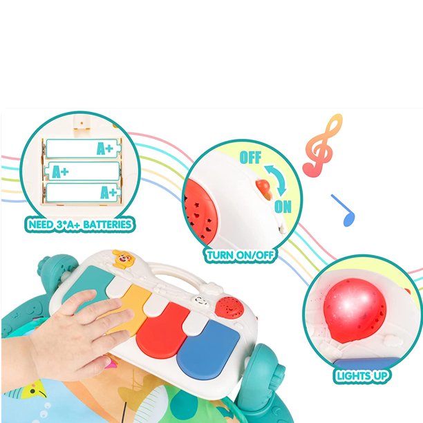 Musical Baby Play Mat with Piano & Lights – Activity Gym Mat for Infants
