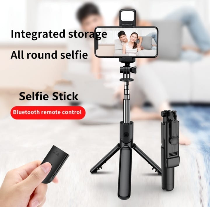 4-in-1 Wireless Selfie Stick Tripod with Bluetooth, Shutter & LED Light