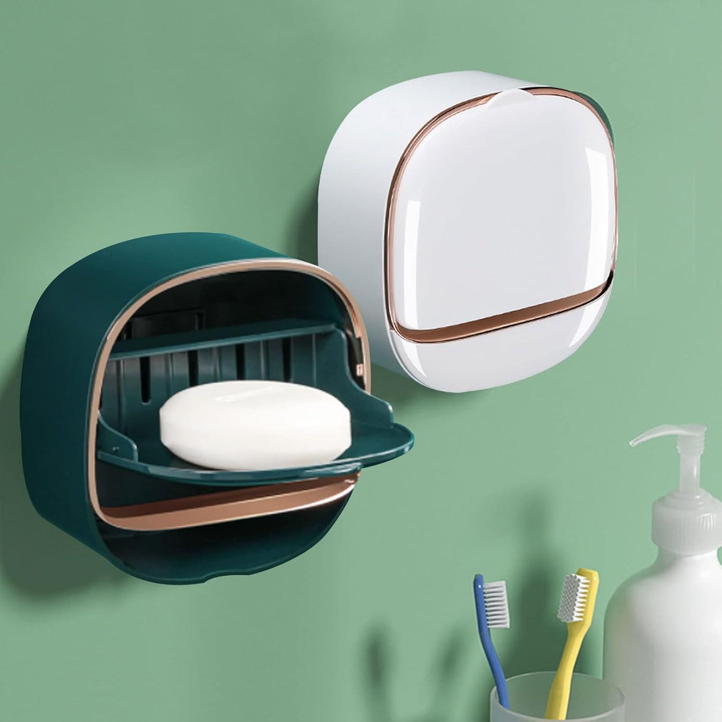 Luxury Wall-Mounted Soap Holder with Drain Tray – Keeps Soap Dry