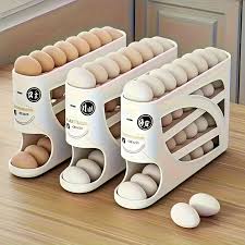 Rolling Egg Dispenser Rack – Auto-Roll 3-Tier Egg Storage Organizer
