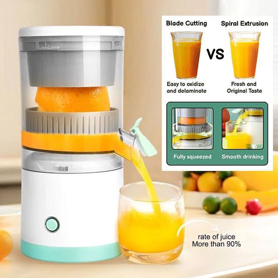 Portable Electric Citrus Squeezer & Juicer – 80W 360° Rotating Press