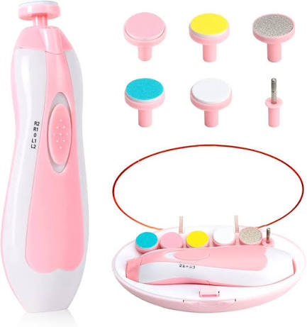 6-in-1 Electric Baby Nail Trimmer with LED Light – Safe Manicure & Pedicure for Newborns & Infants