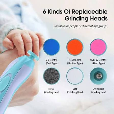 6-in-1 Electric Baby Nail Trimmer with LED Light – Safe Manicure & Pedicure for Newborns & Infants