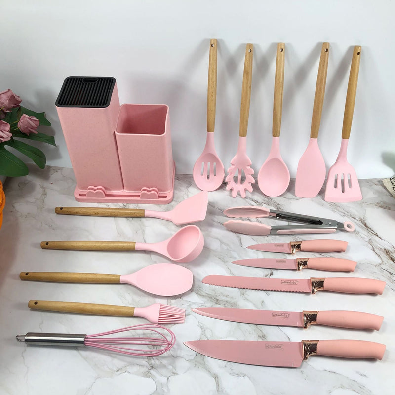 19PCS Kitchen Spoons & Knife Set – Complete Cooking Utensil Kit