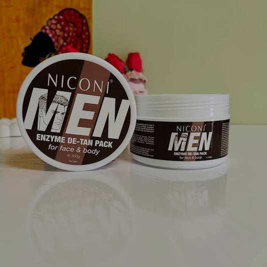 NICONI MEN Enzyme De-Tan Pack – Face & Body Deep Cleansing & Tan Removal Cream 300g