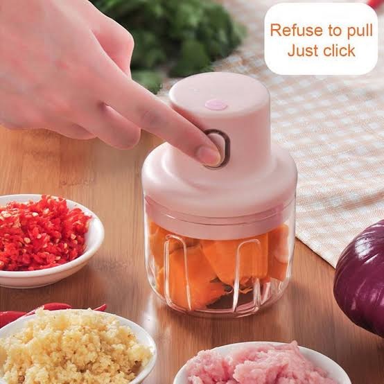 Mini Food Chopper – Portable USB Rechargeable Vegetable, Garlic & Meat Grinder (250ml)