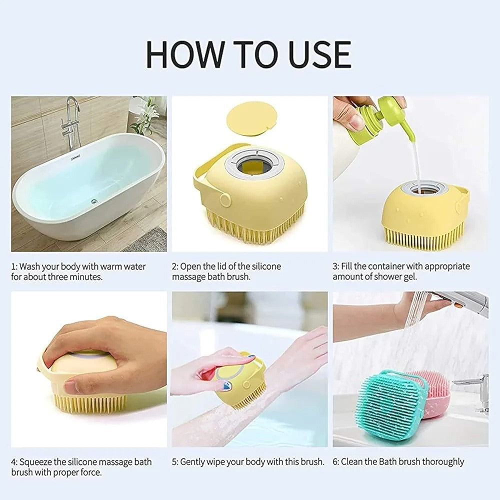 Silicone Bath Brush & Back Scrubber Bundle – Deep Cleansing Body Care Set