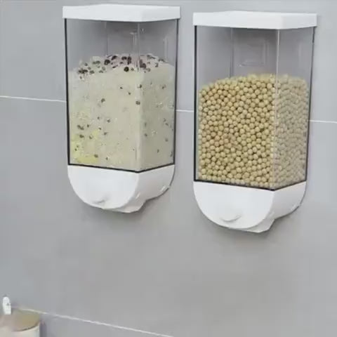 1500ml Wall-Mounted Grain Storage Box – Airtight Cereal, Rice & Dry Fruit Dispenser
