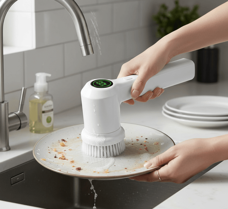PureSpin Electric Handheld Scrubber – Rechargeable Cleaning Brush with Multiple Heads
