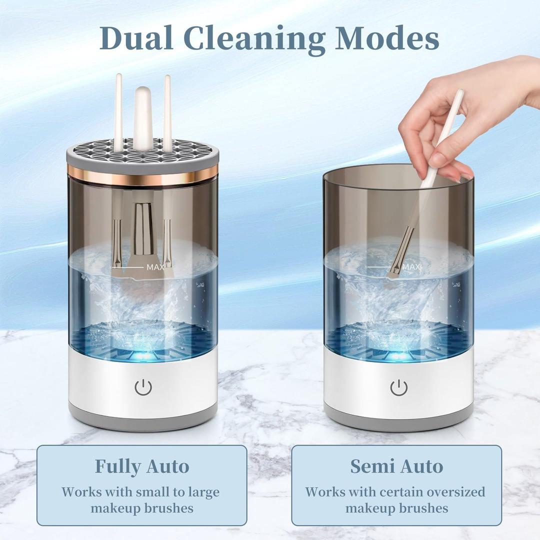 3-in-1 Electric Makeup Brush Cleaner & Dryer | Auto Spin Cleaning Machine