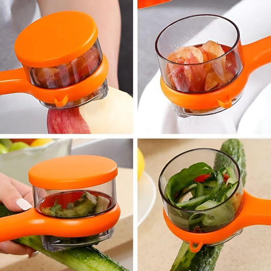 Multi-Functional Vegetable & Fruit Peeler – With Built-In Storage Container