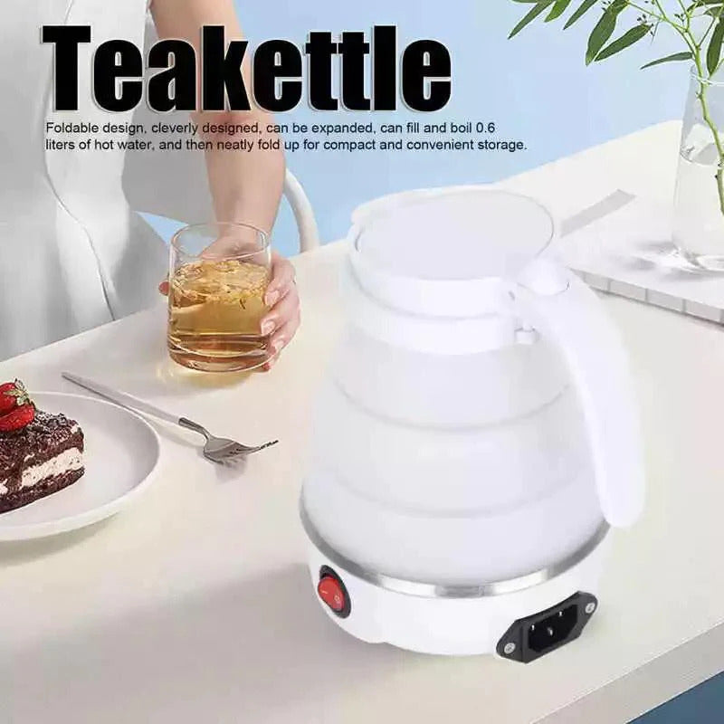 Portable Foldable Electric Travel Kettle – 600ml Silicone Collapsible