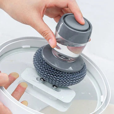 Soap Dispensing Palm Brush – Smart Kitchen Dishwashing Scrubber