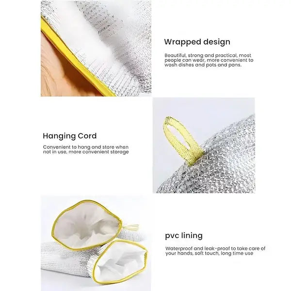 Steel Wire Dishwashing Gloves – Non-Scratch Multipurpose Cleaning Gloves