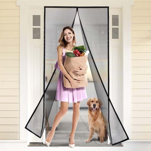 Mosquito Magic Mesh Door Screen – Magnetic Auto-Close with Installation Kit
