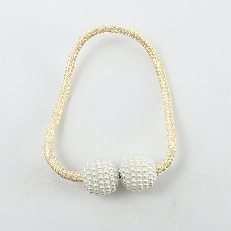 2 Pcs Magnetic Bead Curtain Tiebacks – Decorative Buckle Clip Holdbacks (Random Color)