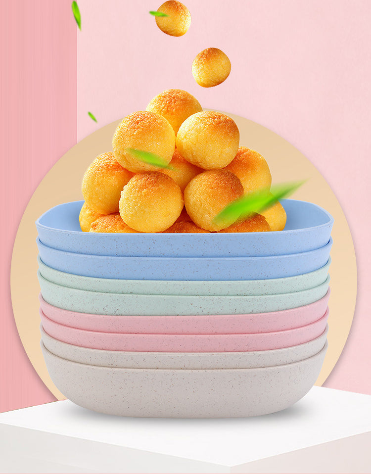 10 Pcs Plastic Bone & Snack Plate Set with Stand – Serving Plates for Home & Parties (Random Color)