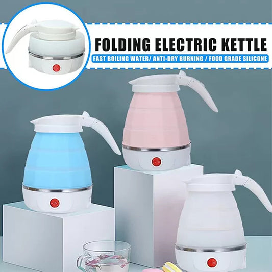Portable Foldable Electric Travel Kettle – 600ml Silicone Collapsible