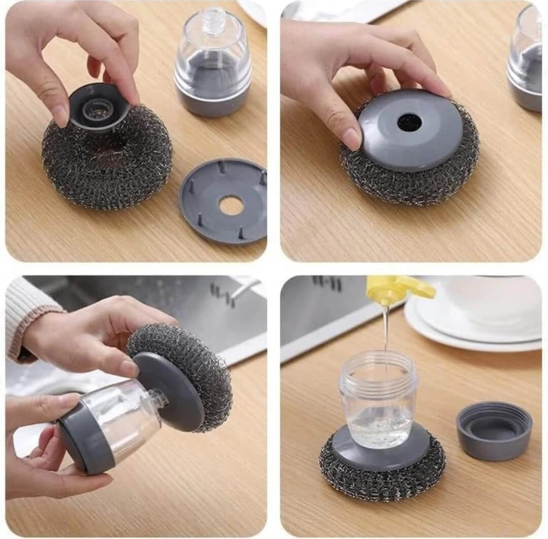 Soap Dispensing Palm Brush – Smart Kitchen Dishwashing Scrubber