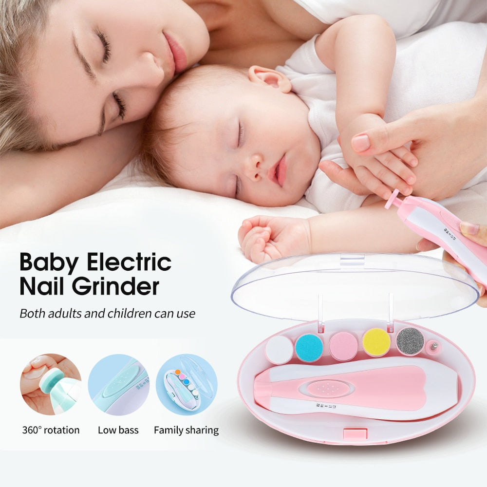 6-in-1 Electric Baby Nail Trimmer with LED Light – Safe Manicure & Pedicure for Newborns & Infants