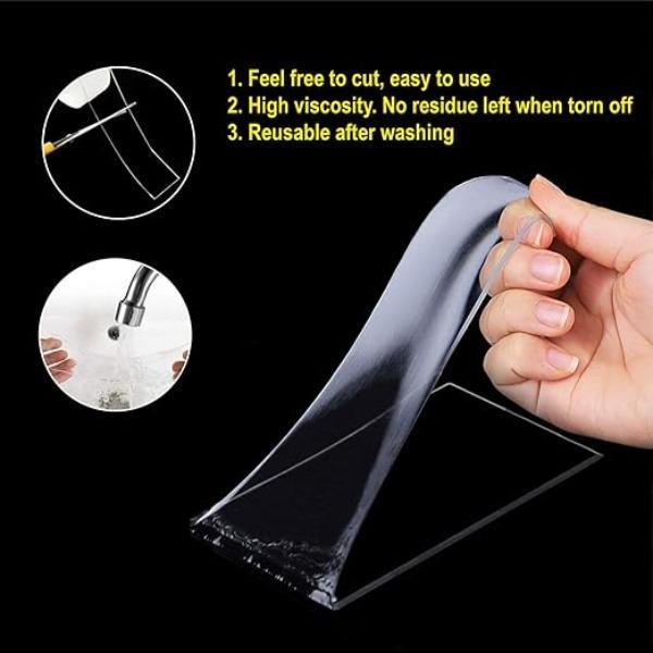 Nano Tape 3 Meter | Double-Sided Washable & Reusable Transparent Tape