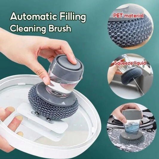 Soap Dispensing Palm Brush – Smart Kitchen Dishwashing Scrubber