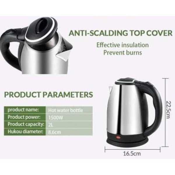 Automatic Electric Kettle 2L – Stainless Steel | LED Display & Temperature Control