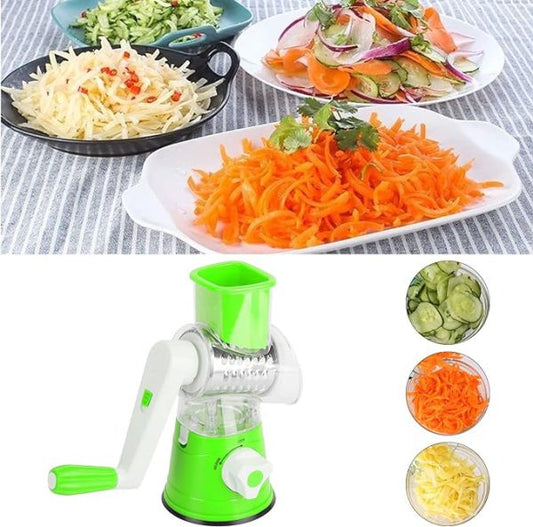 3-in-1 Manual Drum Grater | Vegetable Slicer & Grater