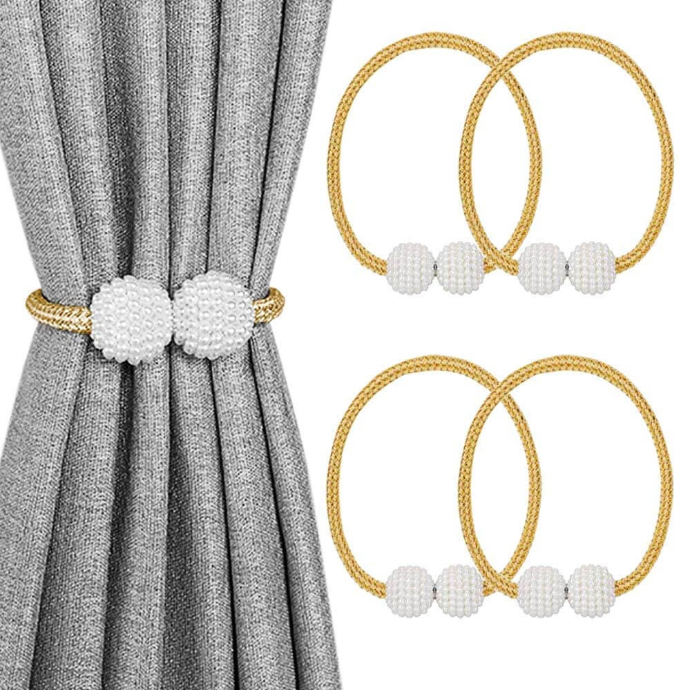 2 Pcs Magnetic Bead Curtain Tiebacks – Decorative Buckle Clip Holdbacks (Random Color)