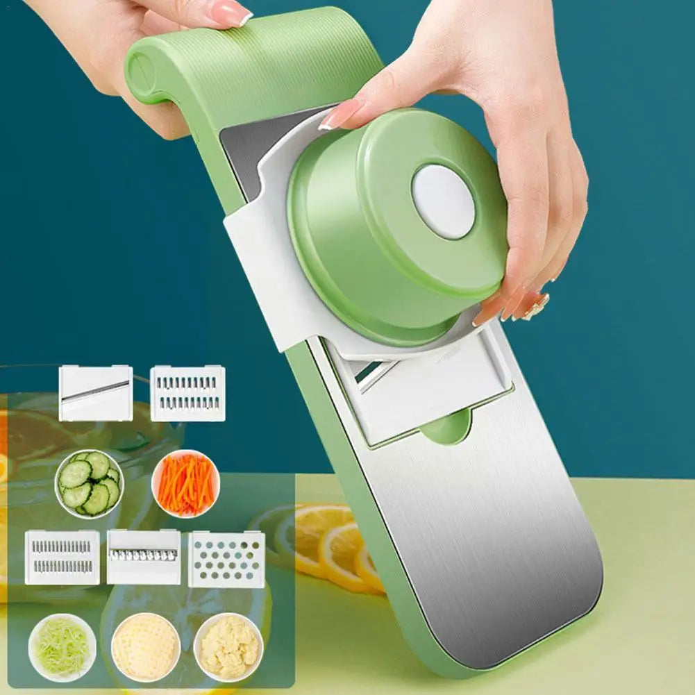 Stainless Steel Multifunctional Vegetable Cutter & Grater – Slicer, Shredder & Peeler