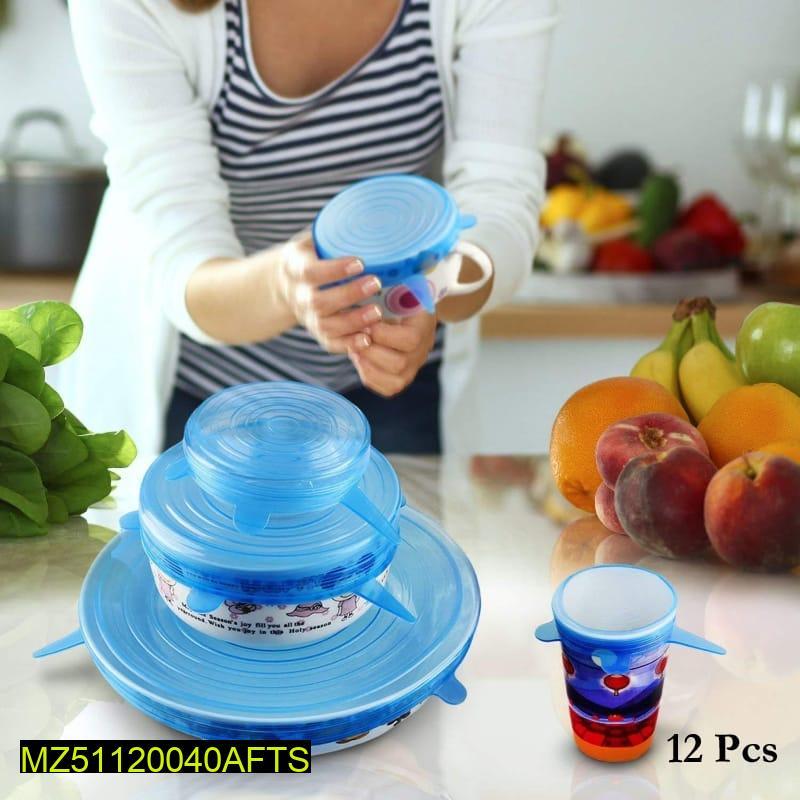 6-Piece Silicone Stretch Food Covers – Reusable Leak-Proof Lids for Bowls & Pans
