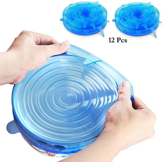 6-Piece Silicone Stretch Food Covers – Reusable Leak-Proof Lids for Bowls & Pans