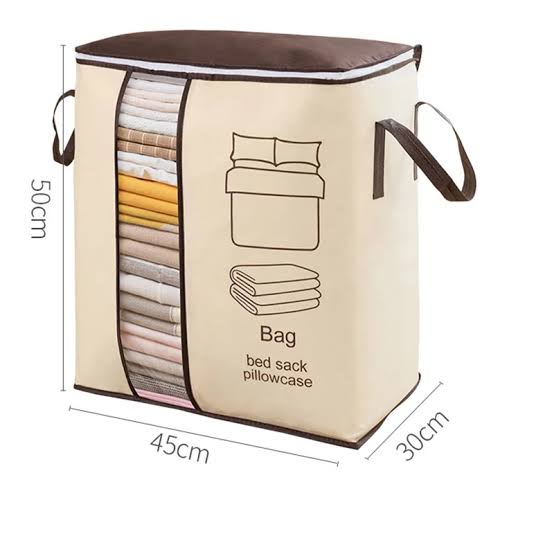 Pack of 3 Non-Woven Storage Bags – Heavy Quality Barcode Print | Clothes & Blanket Organizer