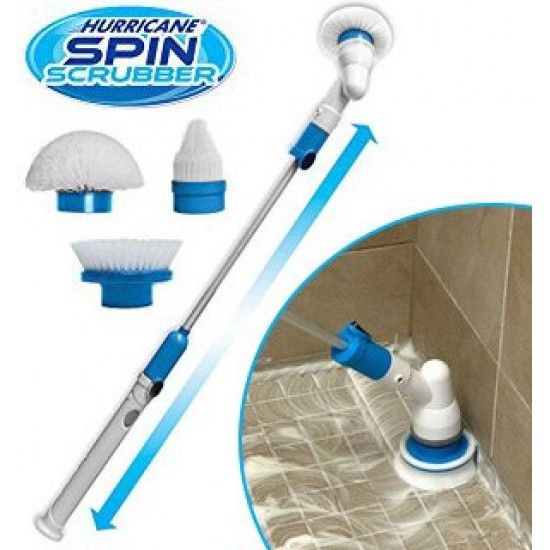 Hurricane Electric Spin Scrubber – Rechargeable Cleaning Brush with Extension Arm
