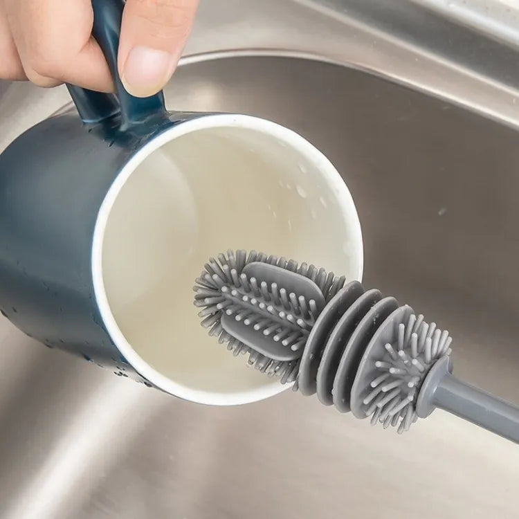 Silicone Bottle Cleaning Brush – Long Handle for Baby Bottles, Cups & Flasks (Random Color)