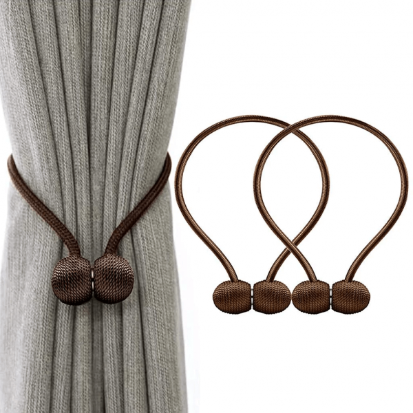 2 Pcs Magnetic Bead Curtain Tiebacks – Decorative Buckle Clip Holdbacks (Random Color)