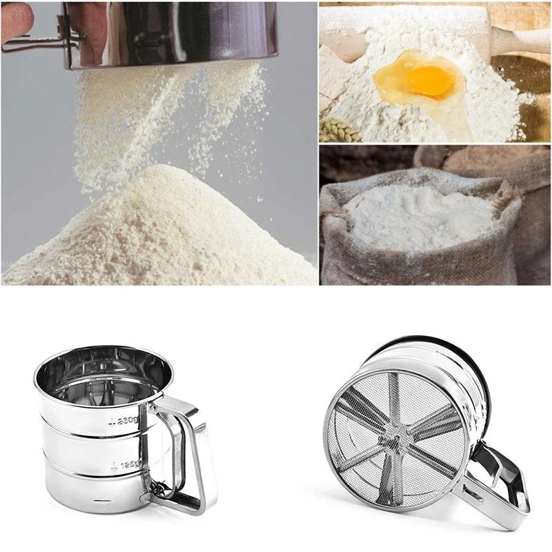 Stainless Steel Flour Sieve Cup – Handheld Baking Sifter
