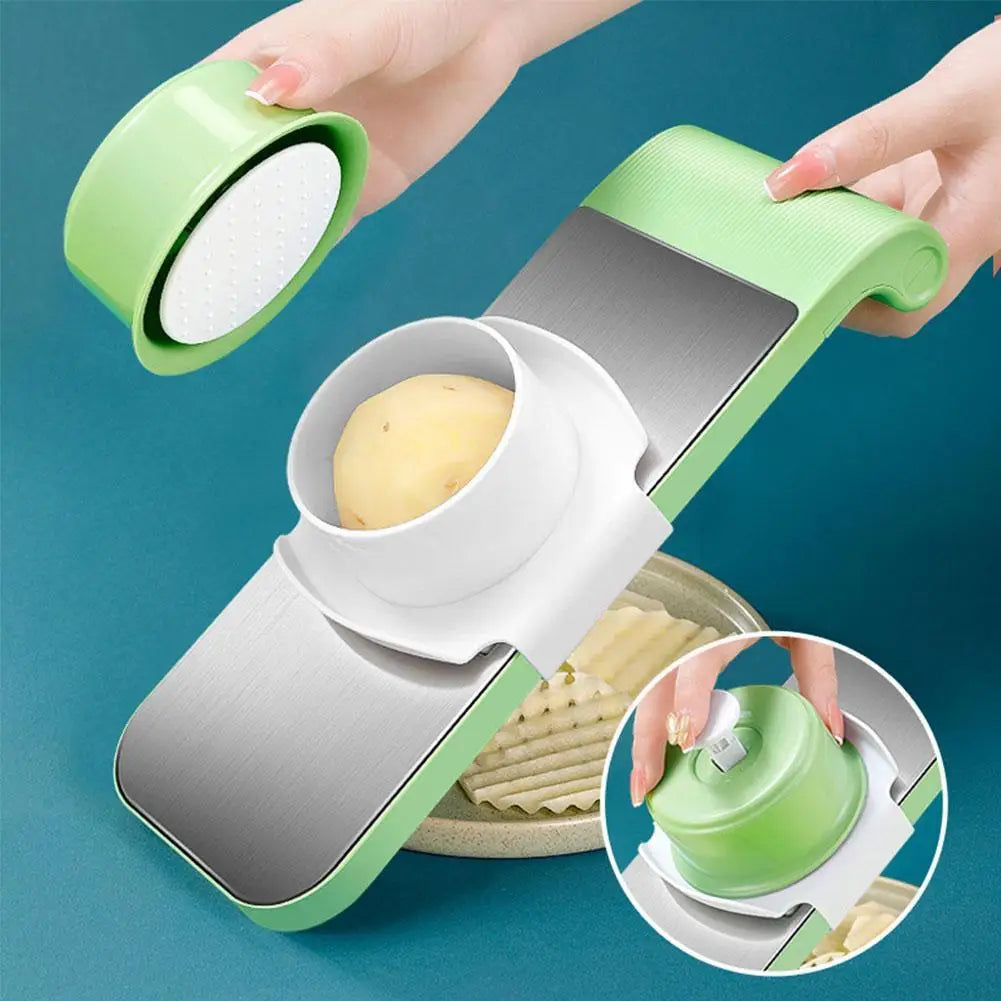 Stainless Steel Multifunctional Vegetable Cutter & Grater – Slicer, Shredder & Peeler