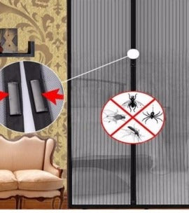 Mosquito Magic Mesh Door Screen – Magnetic Auto-Close with Installation Kit