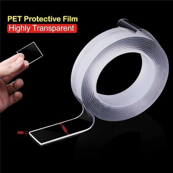 Nano Tape 3 Meter | Double-Sided Washable & Reusable Transparent Tape