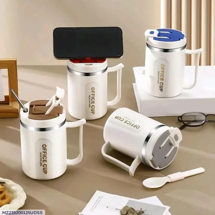 500ml Smart Insulated Travel Mug – Stainless Steel with Phone Stand Lid