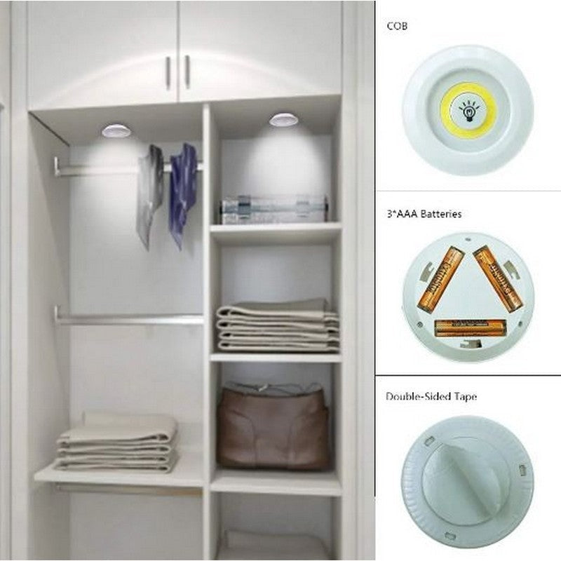 LED Cabinet Light with Remote Control – Set of 3 Wireless Tap Lights