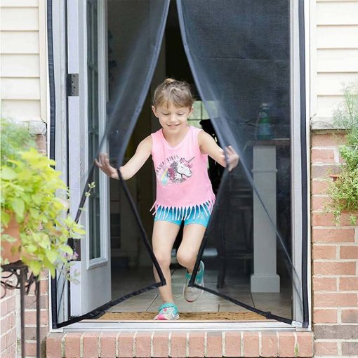 Mosquito Magic Mesh Door Screen – Magnetic Auto-Close with Installation Kit