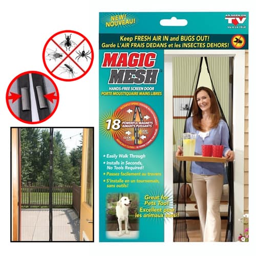 Mosquito Magic Mesh Door Screen – Magnetic Auto-Close with Installation Kit
