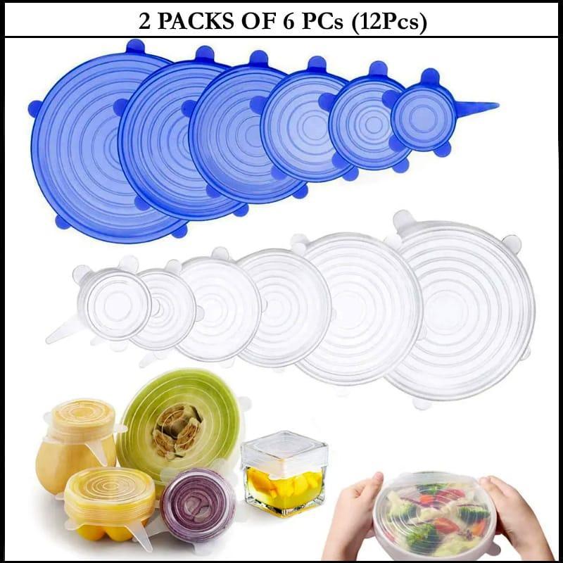 6-Piece Silicone Stretch Food Covers – Reusable Leak-Proof Lids for Bowls & Pans