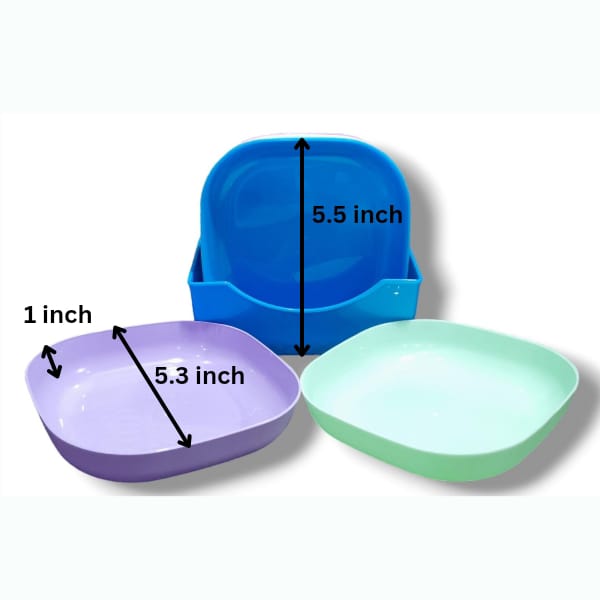 10 Pcs Plastic Bone & Snack Plate Set with Stand – Serving Plates for Home & Parties (Random Color)