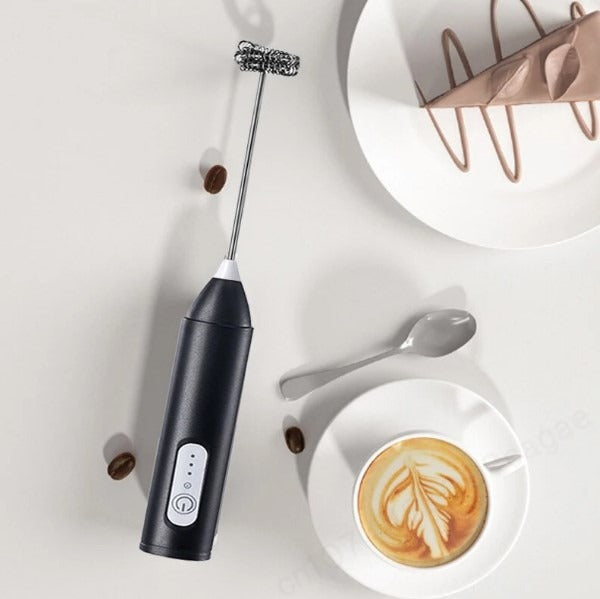 2-in-1 USB Rechargeable Milk Frother & Egg Beater – Handheld Electric Mixer