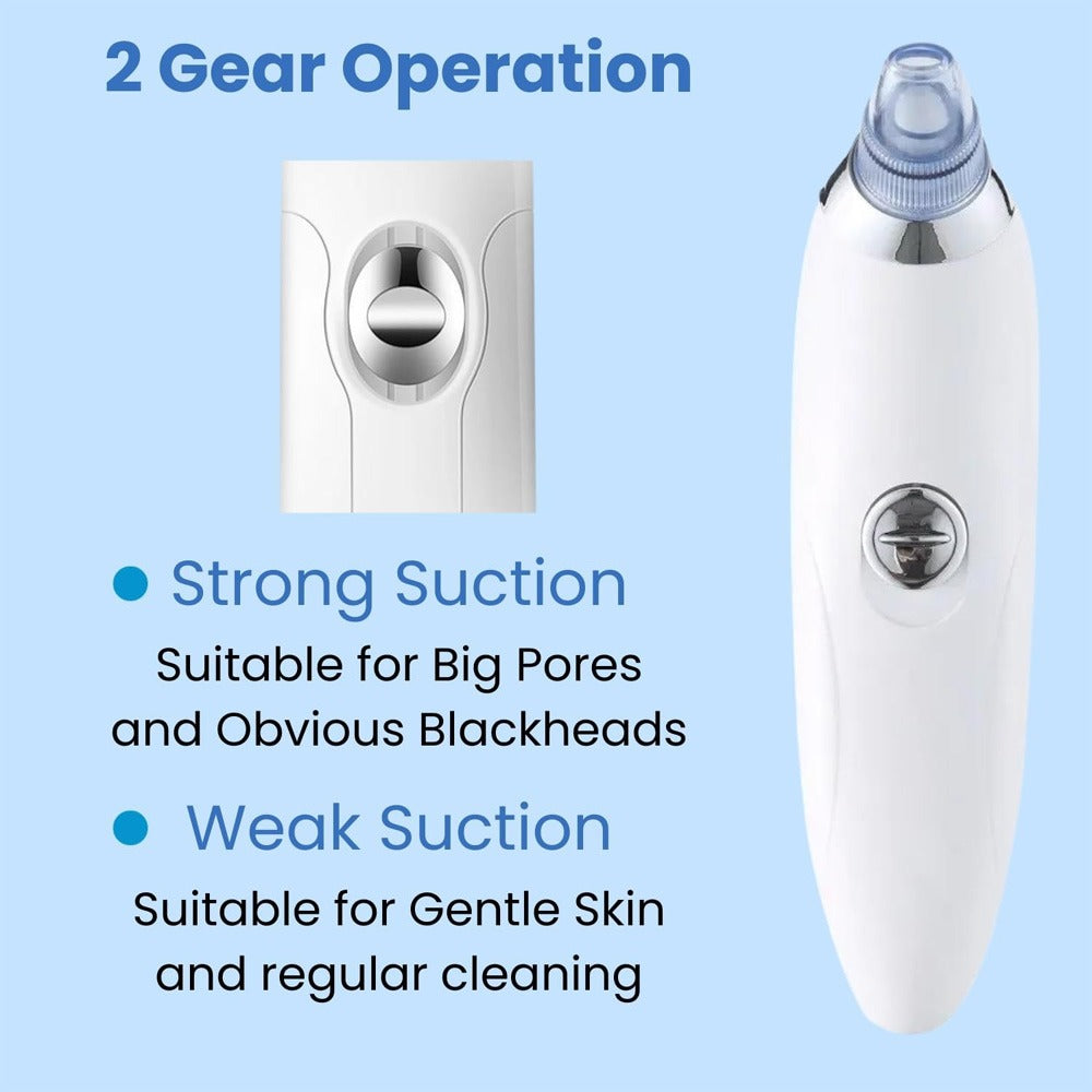 Rechargeable Blackhead Remover Vacuum – Pore Cleaner with LED & 4 Suction Heads