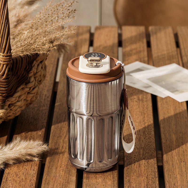 Smart Digital Thermal Bottle – 450ml Stainless Steel Insulated Coffee Mug with Temperature Display